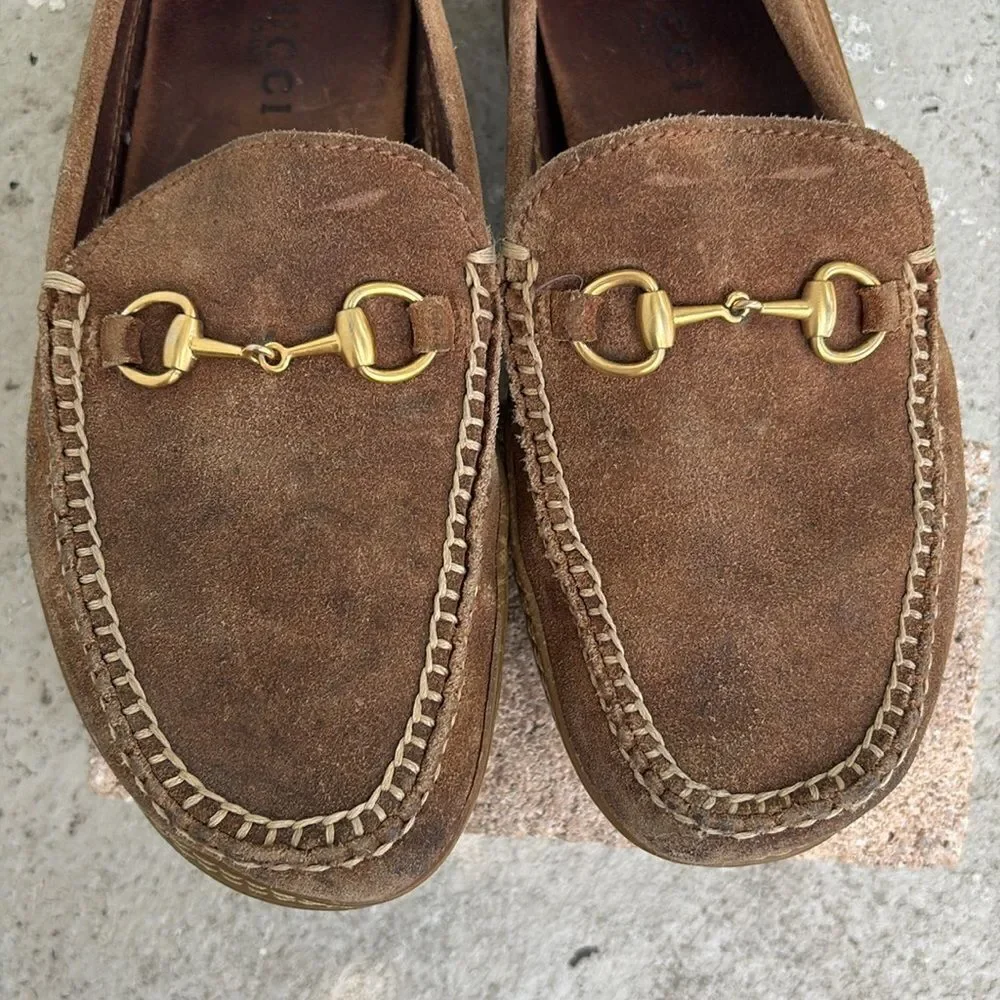 Gucci suede Horsebit loafers